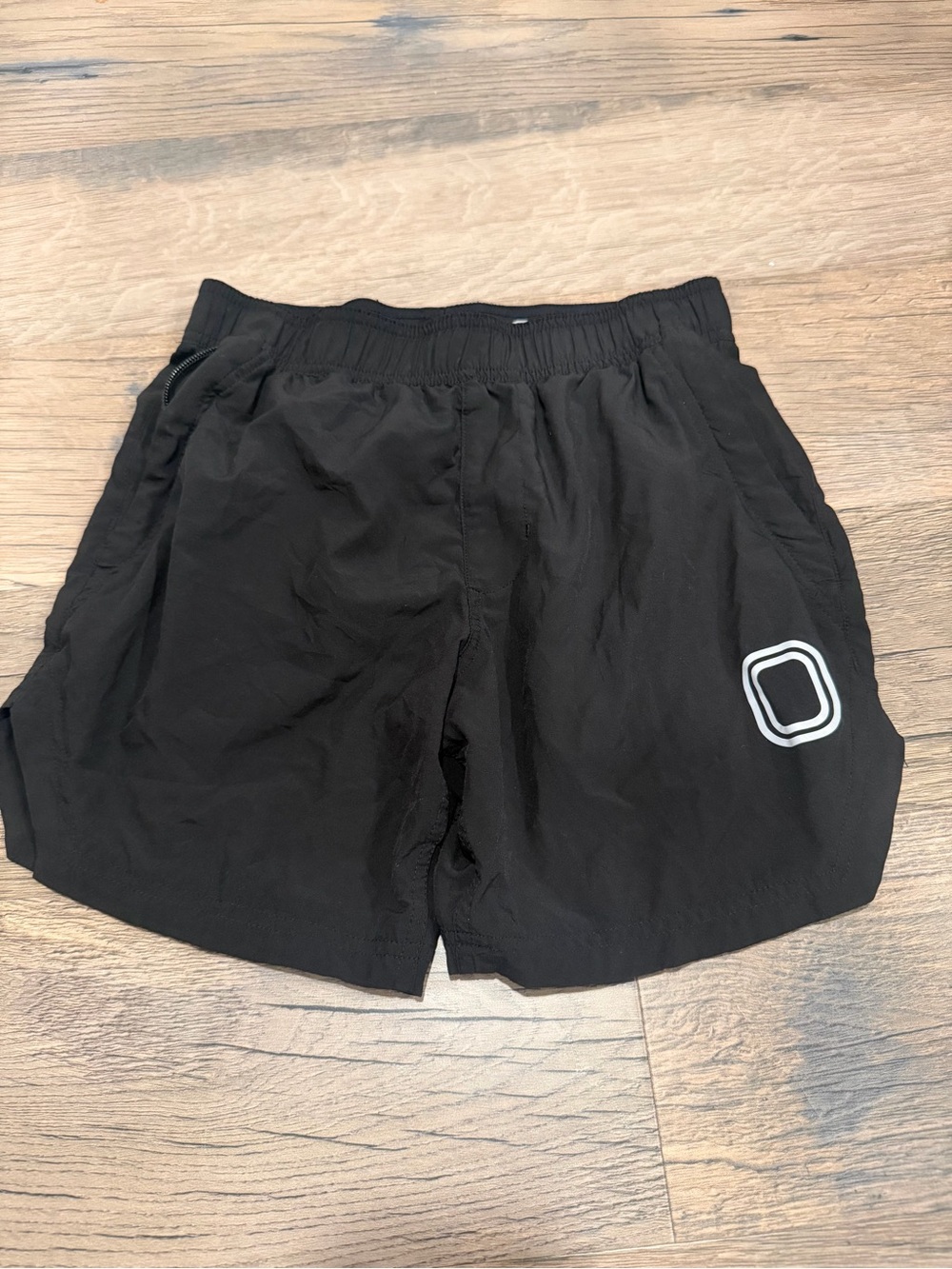 Kids Black Athletic Shorts with Reflective Accent